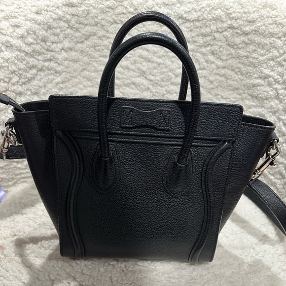 CELINE - Nano Luggage bag in drummed calfskin Black - Picture 3 of 5